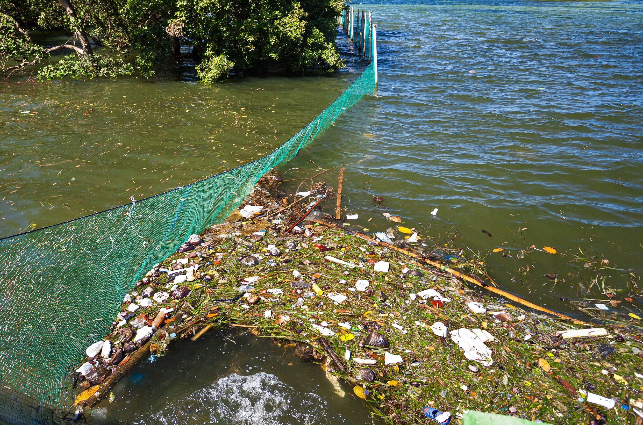 Garbage in the sea. Global pollution problem